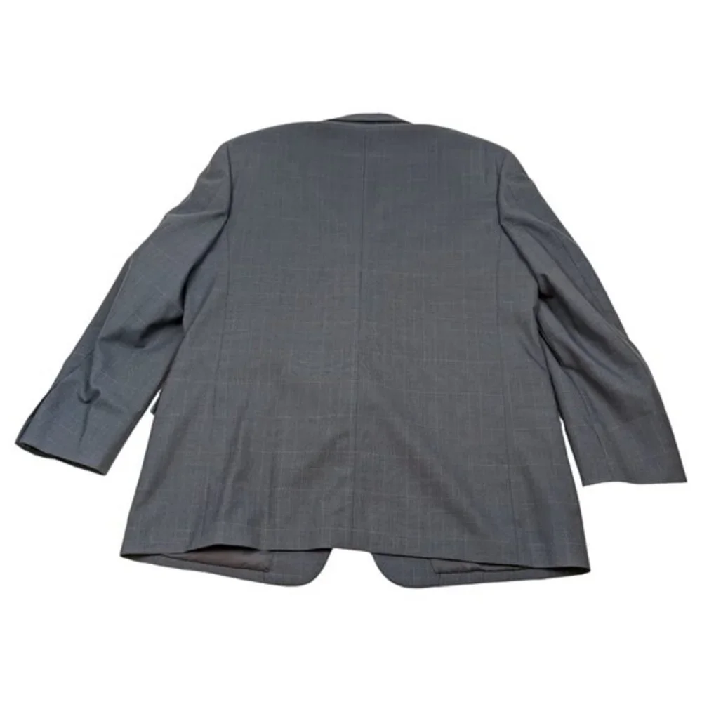 Pierre Balmain Paris Marseille Gray‎ Plaid Suit Jacket Single-breasted 46L